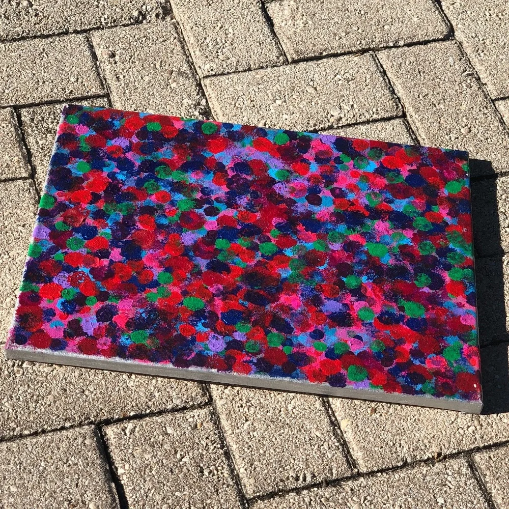 HANDCRAFTED VIBRANT COLORFUL ABSTRACT DOTS PAINTING